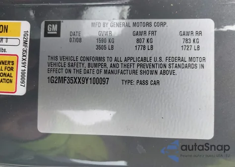 2009 Pontiac Solstice Gxp z USA, uszkodzony, nr VIN 1G2MF35XX9Y100097